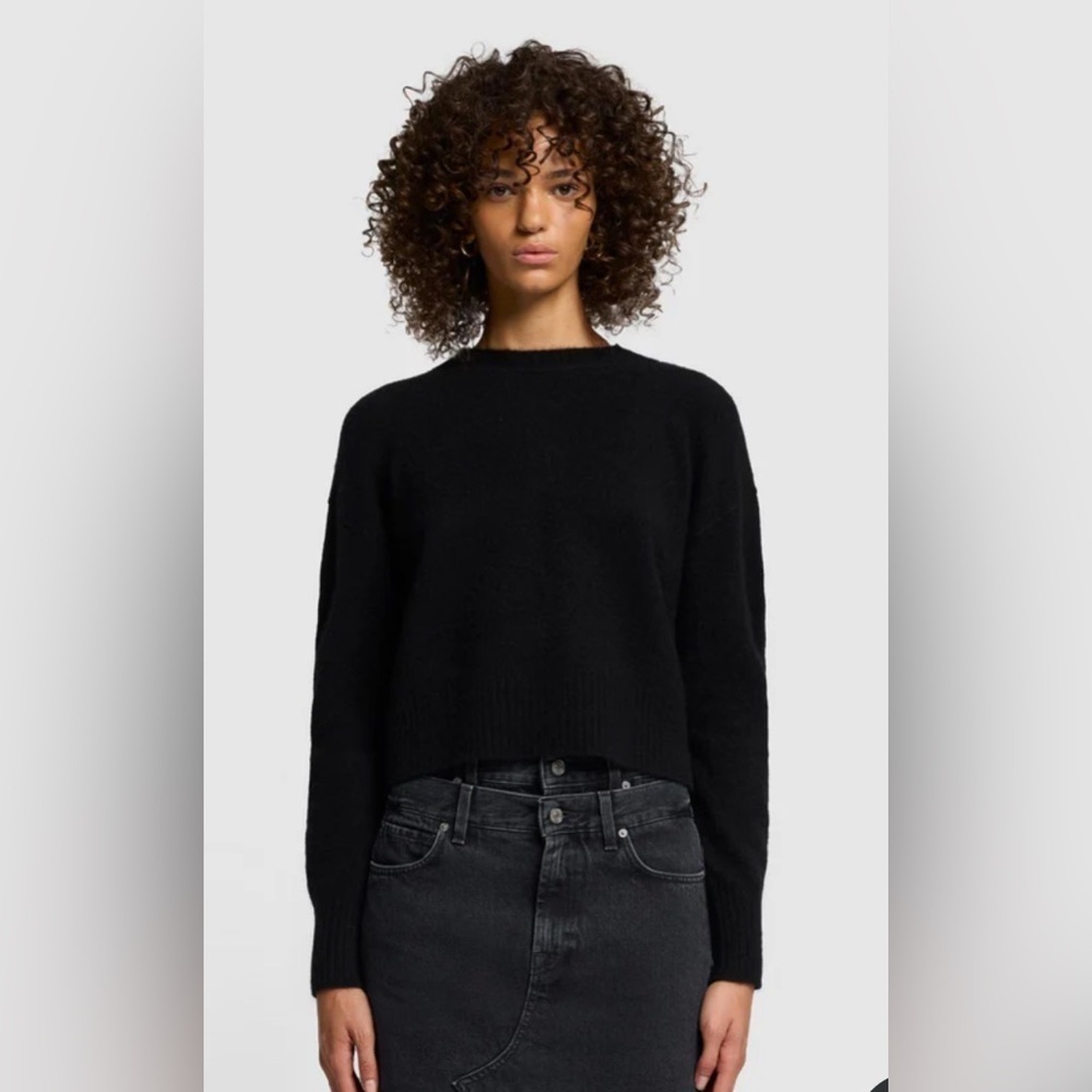 7 For All Mankind Cashmere Blend Crewneck Sweater Black